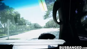 Skinny 18yo Piper June sucking cock before backseat banging