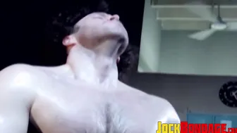 Pierced wrestler cum sprayed after sensual mutual BJ