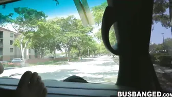 Nympho Ana Rose penetrated after sucking cock in moving van