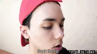 Straight latino twink paid for bareback and facial