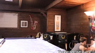 Twink Max Rose pounded doggystyle bareback on pool table 2