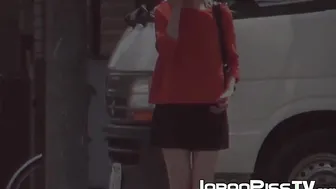 Japanese women expose pussies while peeing in public