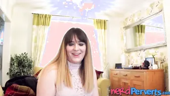 Busty Sophie Sheridan sucking balls before cock audition